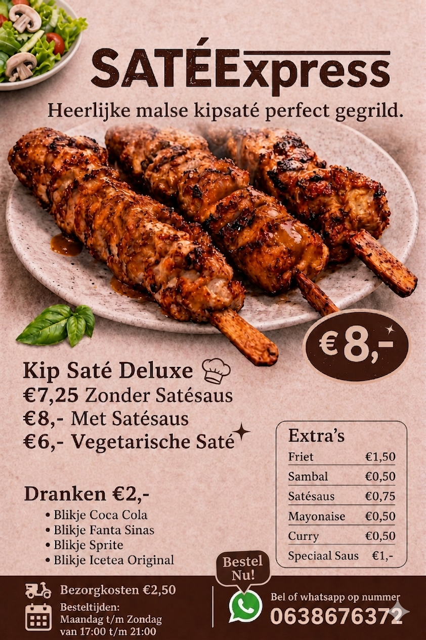 Portie Deluxe Kipsaté (300 gram)